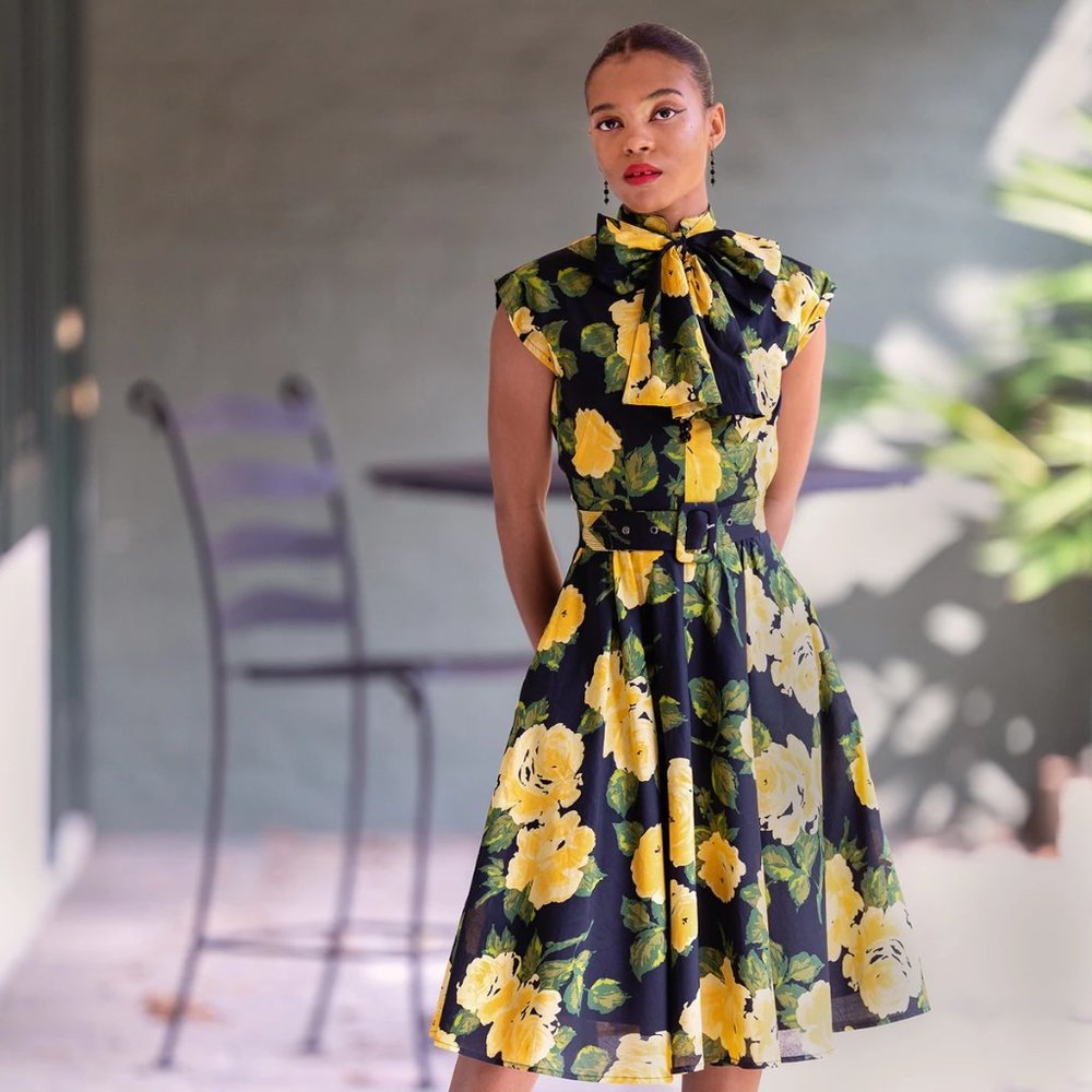 BOW TIE MARIE DRESS - 1959 FLORAL